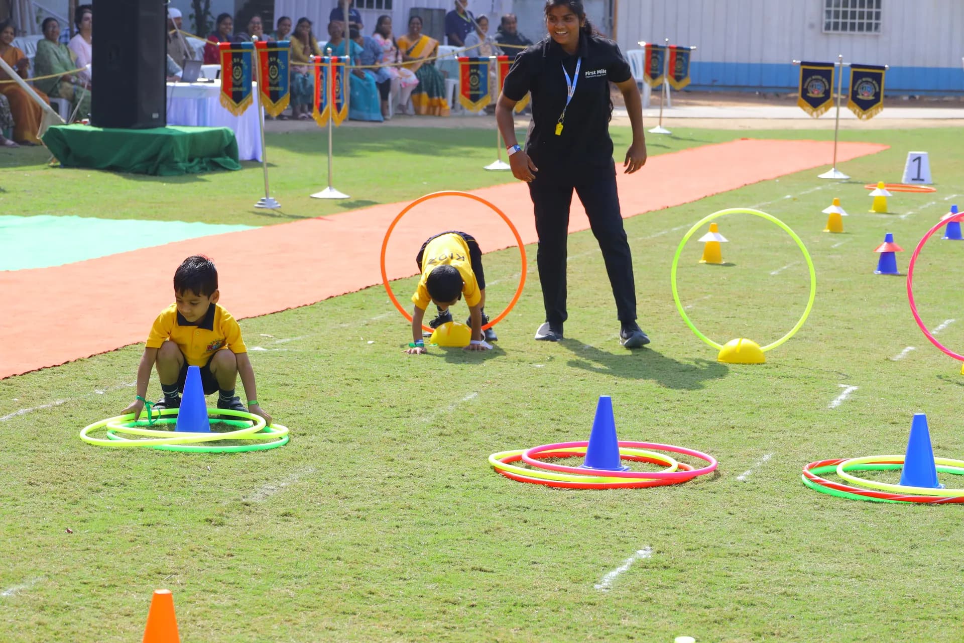 Early Childhood Motor Hoop Crawl Drill